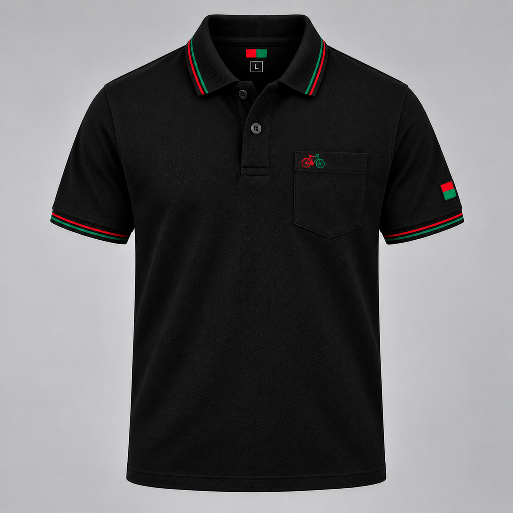 Samajwadi Ekta Black Polo T-Shirt with Pocket