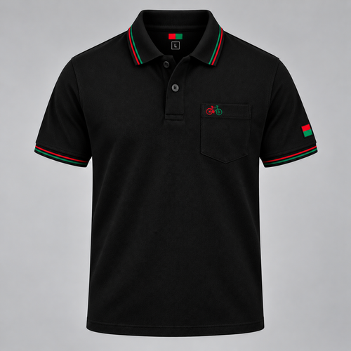 Samajwadi Ekta Black Polo T-Shirt with Pocket