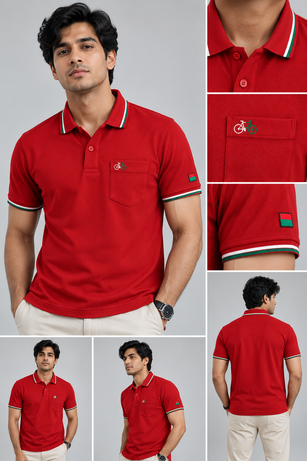 Samajwadi Ekta Red Polo T-Shirt For Mens Red