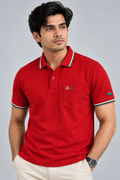 Samajwadi Ekta Red Polo T-Shirt For Mens Red