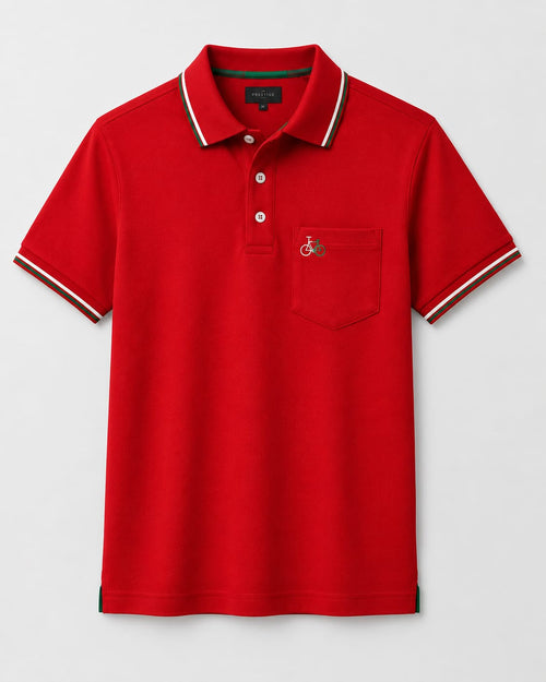 Samajwadi Ekta Red Polo T-Shirt For Mens Red