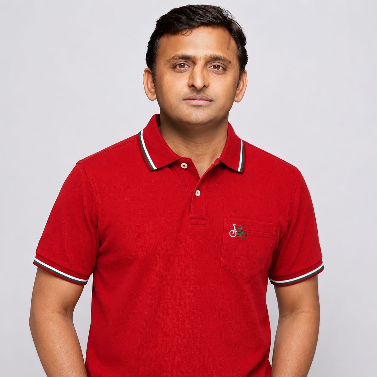 Samajwadi Ekta Red Polo T-Shirt For Mens Red